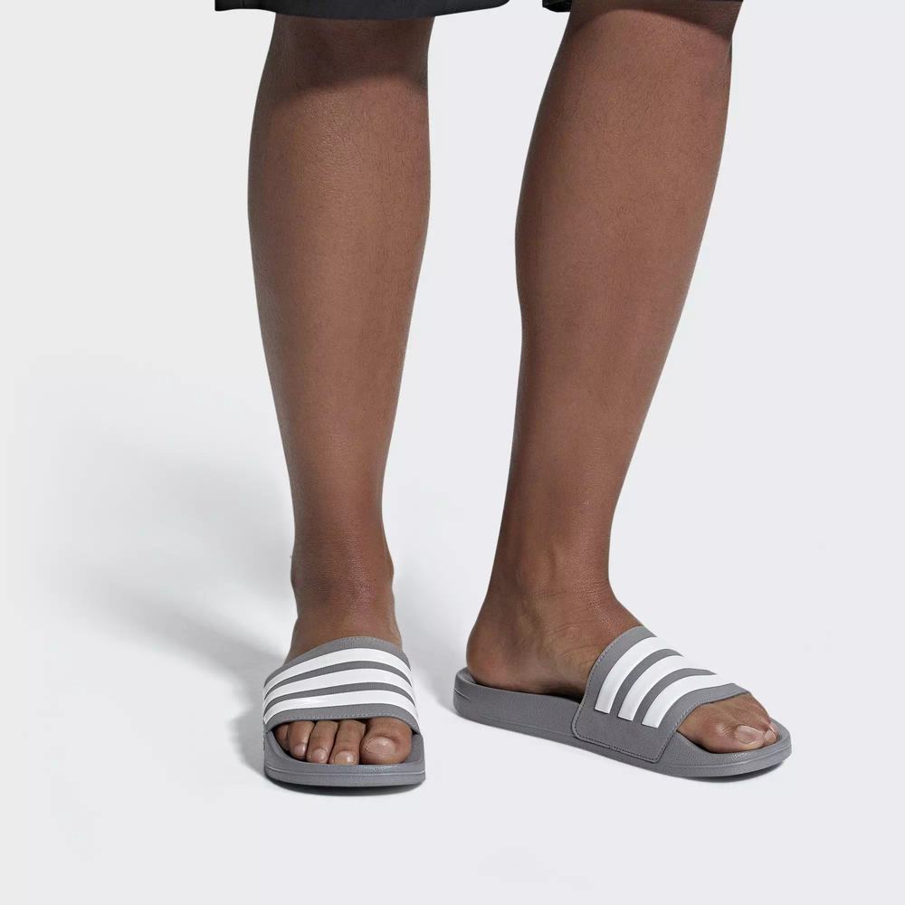 Adidas Adilette Cloudfoam Chanclas Grises Para Hombre (MX-81368)